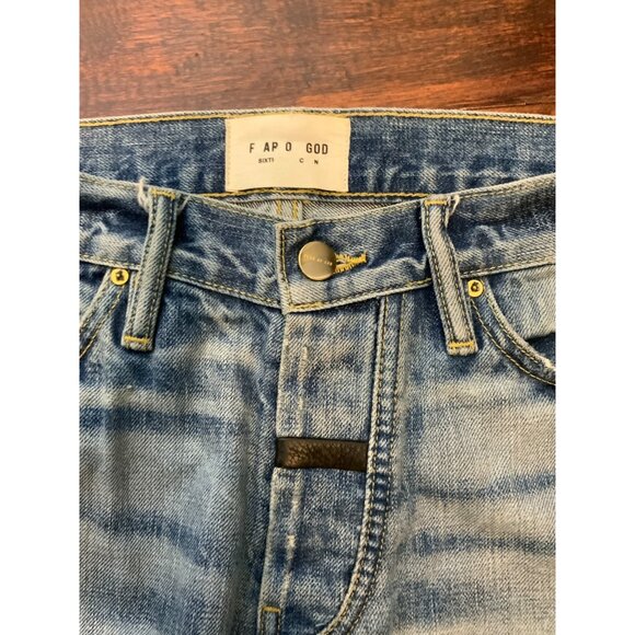 Fear of God Sixth Collection Blue Light Wash Denim Slim Leg Jeans, Size 30 - Picture 4 of 9